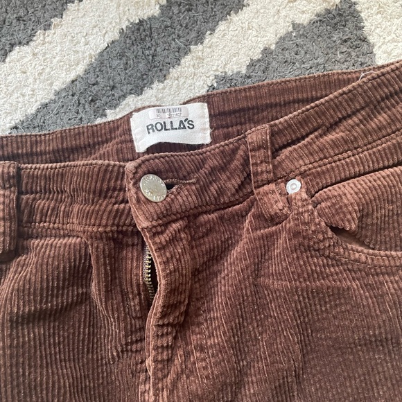 ROLLA'S East Coast Flare Chocolate Corduroy Trousers Pants 30 - Picture 2 of 8